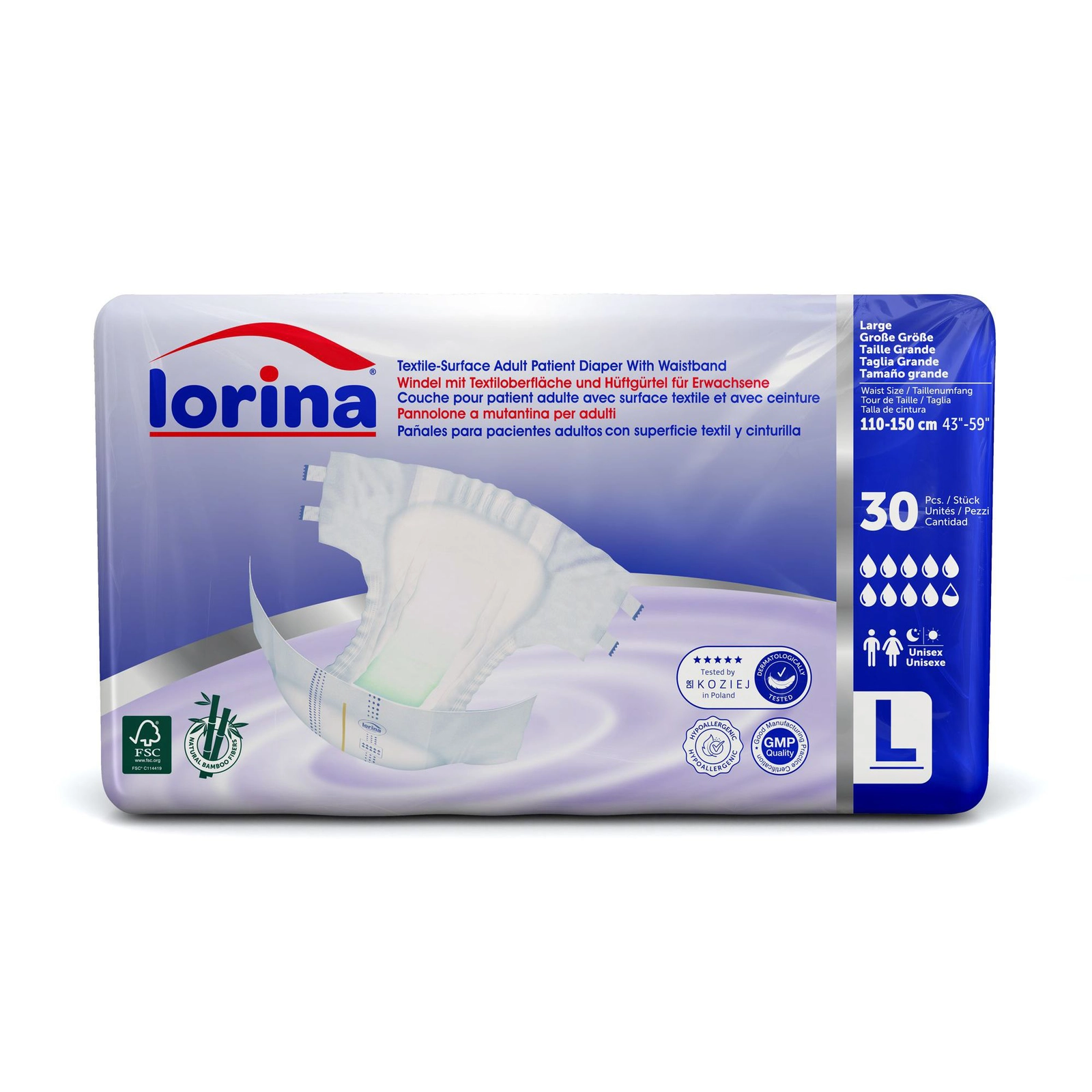 Waistband patient diaper